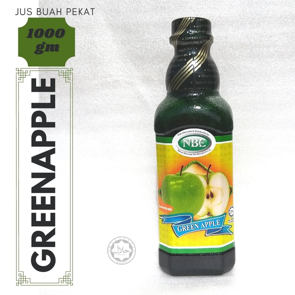 Nbe Jus Buah Pekat Fruit Juice Concentrate 1000gm Epal Hijau