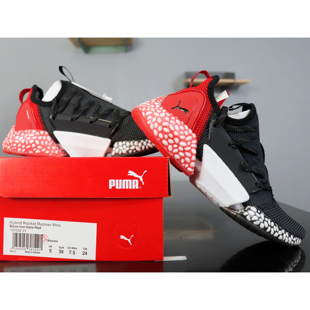 puma running shoes black and red