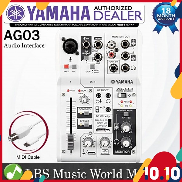Yamaha Ag03 3 Channel Mixer And Usb Audio Interface Mac Pc Ipad With Built In Dsp Ag 03 Shopee Malaysia