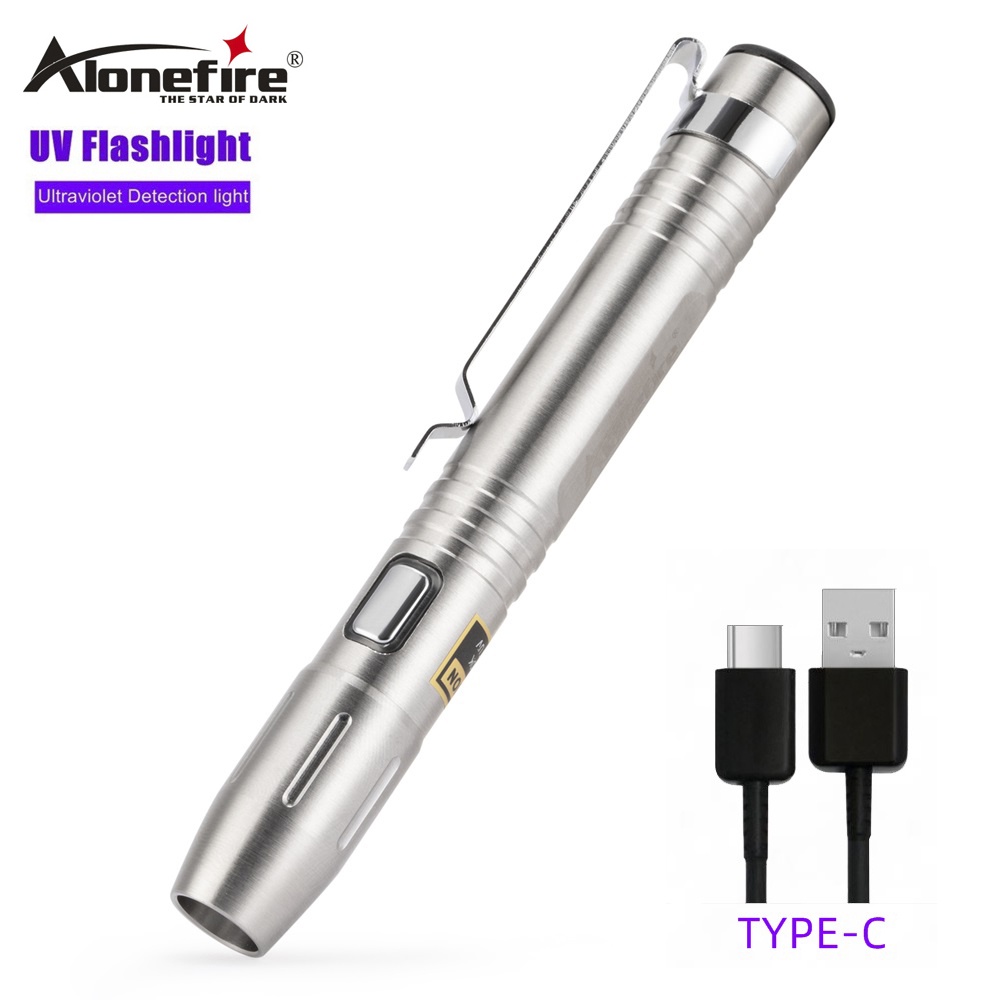 Alonefire SV55 UV Flashlight 365nm Mini Ultraviolet Stainless Steel