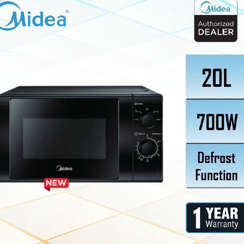 Midea MM720CGE-BK MM720CXM White Colur 20L Microwave With Defrost ...