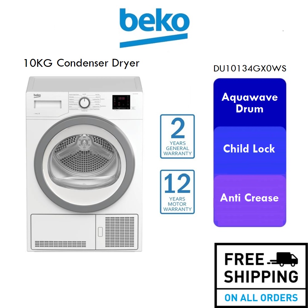 FREE SHIPPING Beko Dryer Machine 10KG Clothes Dryer Condenser Type