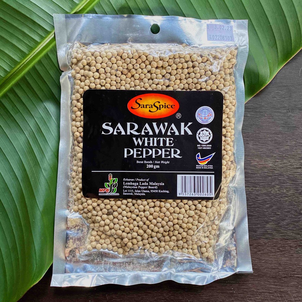 Saraspice Sarawak White Pepper Lada Putih Peppercorn Berries 200g Miifoods