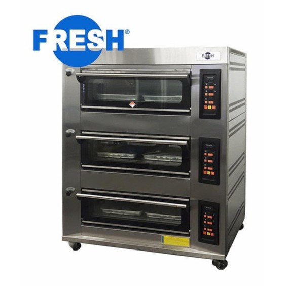 FRESH Gas Oven [3 Deck 6 Tray] Digital YXY-60AI 0-300℃ Stainless Steel Heavy-Duty Industrial Commercial 数码3层6盘燃气烤炉