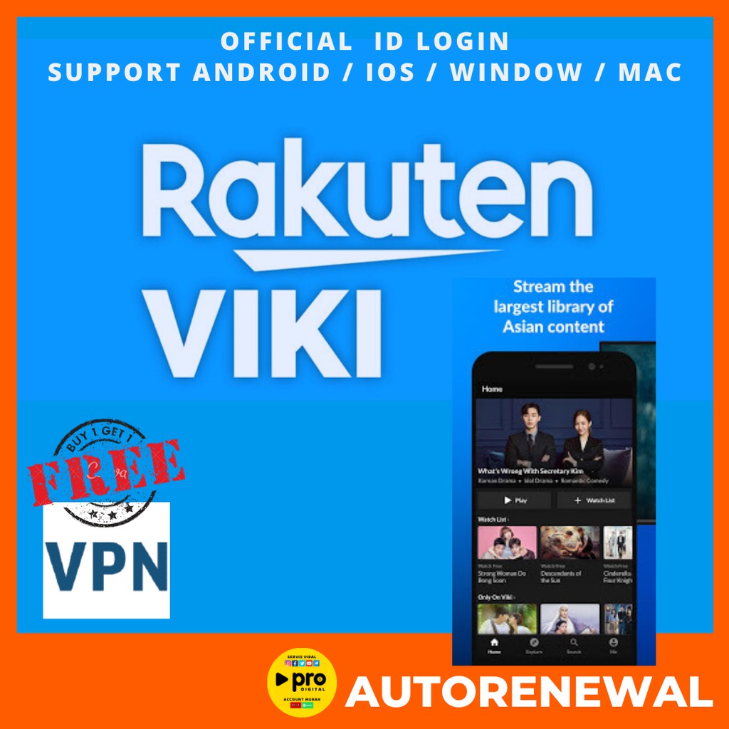 Viki Rakuten Premiium Account Asian Drama Streaming Shopee Malaysia