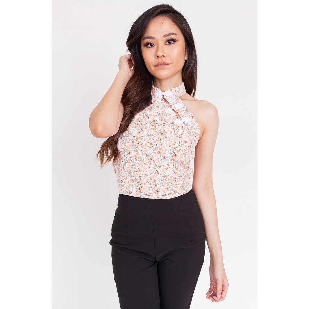 Cheongsam Floral Lace Top