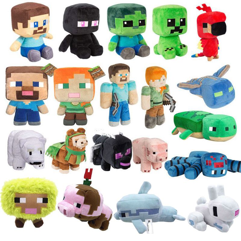 Minecraft Dolls Plushie Toys Minecraft Creeper Enderman Pig Bear Stuffed Toys Baby Toy Xsmas Gifts