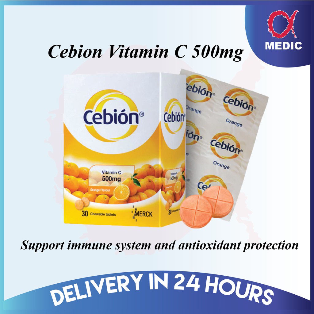 Cebion Vitamin C 500mg 30 Chewable Tablets (EXP 02/2024) Shopee Malaysia