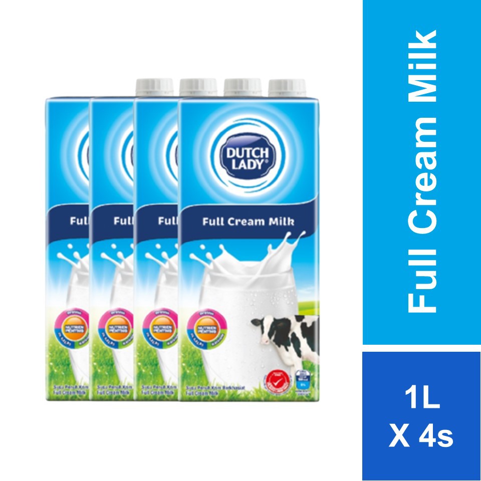 Dutch Lady UHT Milk Full Cream 1L x 4 Shopee Malaysia