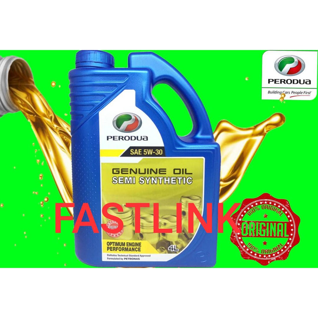 PERODUA SAE 5W-30 SEMI SYNTHETIC ENGINE OIL 4L  Shopee 