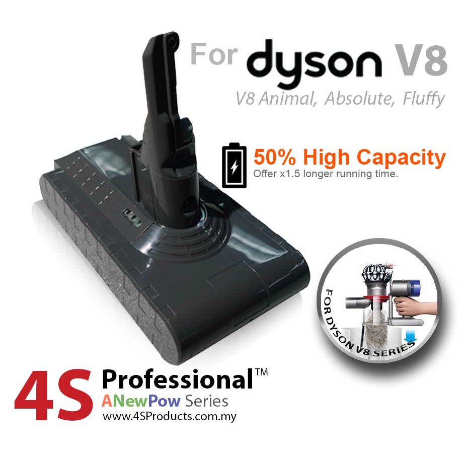 Dyson V8 Lithium Battery Replacement High Capacity 3000mAH Shopee