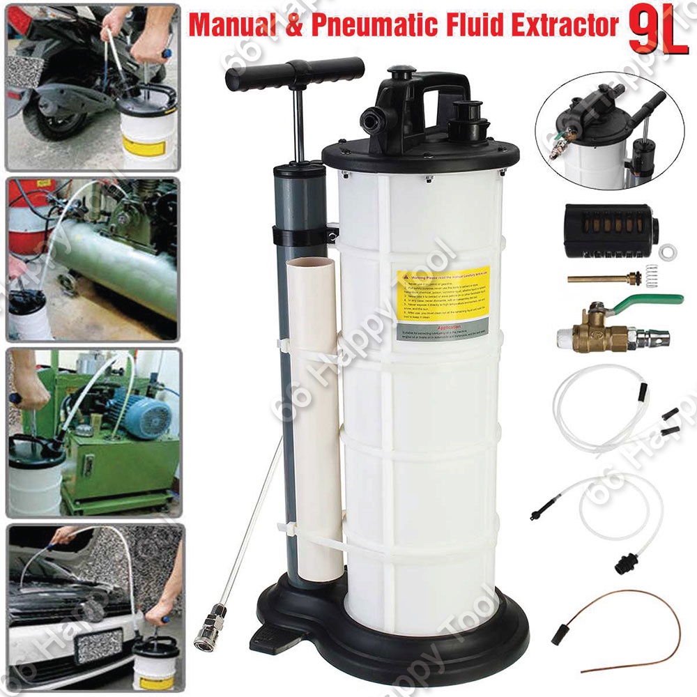 Henkeyi 9 Litre Manual and Pneumatic Oil Suction Fluid Extractor Transfer Vacuum Pump 
