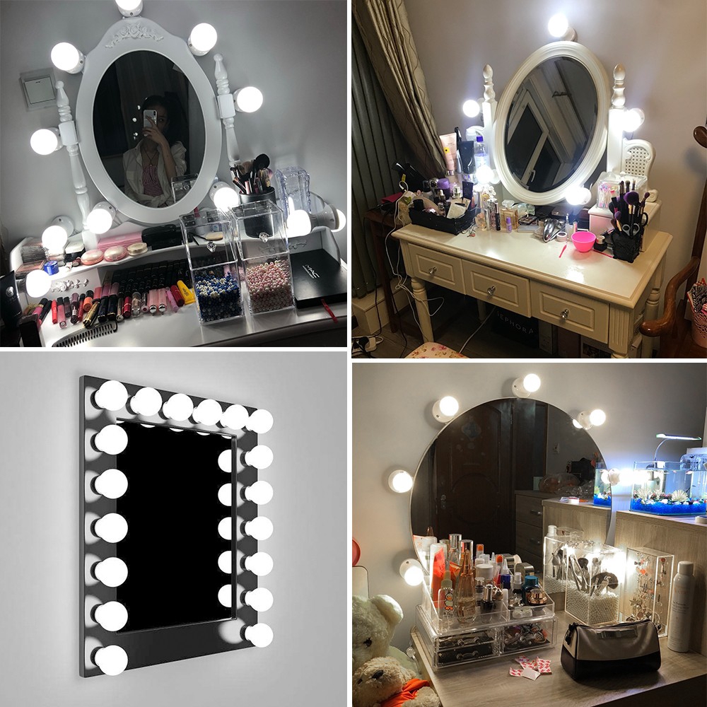 Professional Makeup Vanity Mirror With Light High Definition Usb Led Cosmetic Mirror Bathroom Makeup Lamp Shopee Malaysia