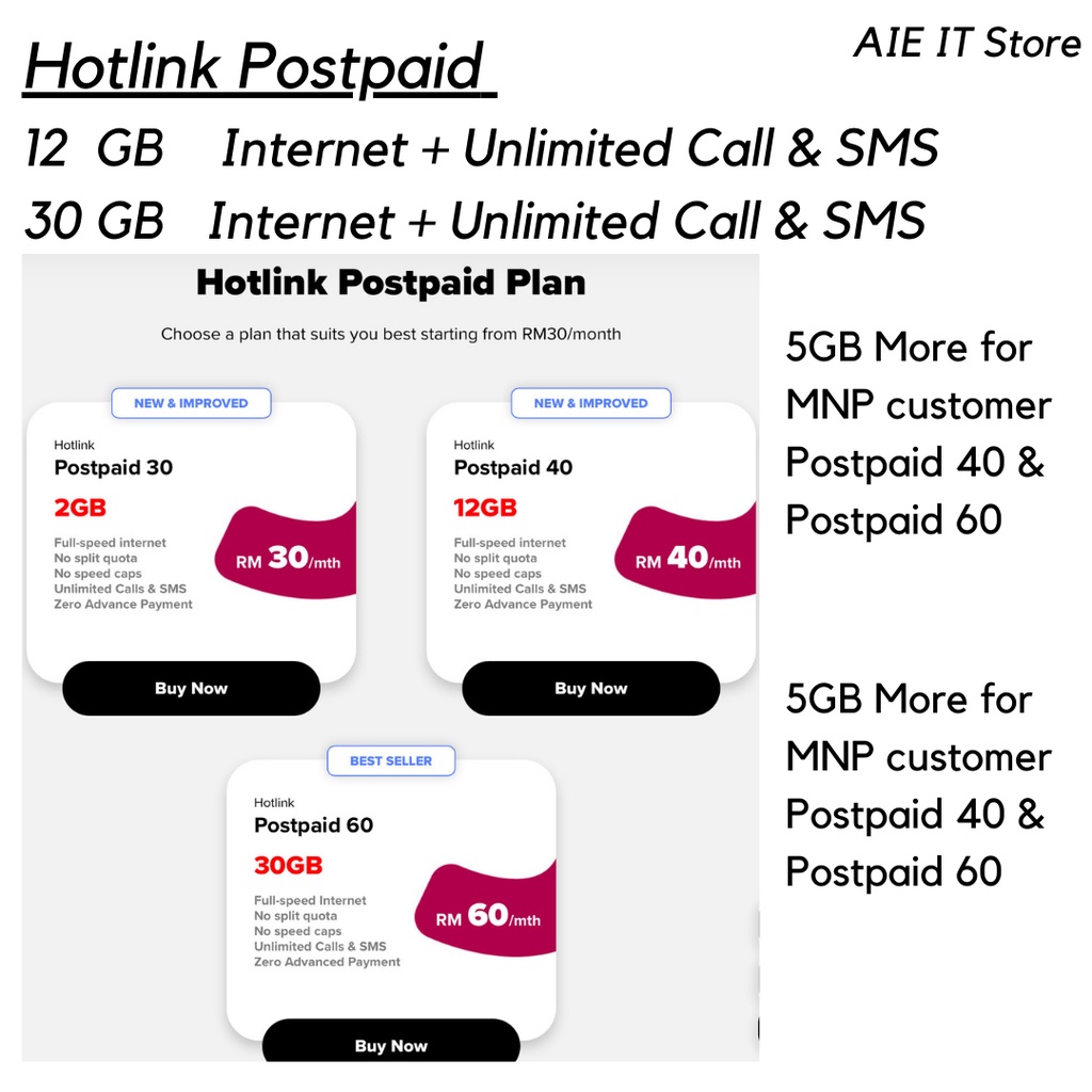 Hotlink postpaid 60