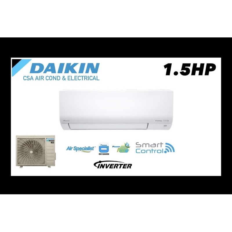 Daikin 1.5HP R32 Inverter WallMounted Split Unit with SMART Control
