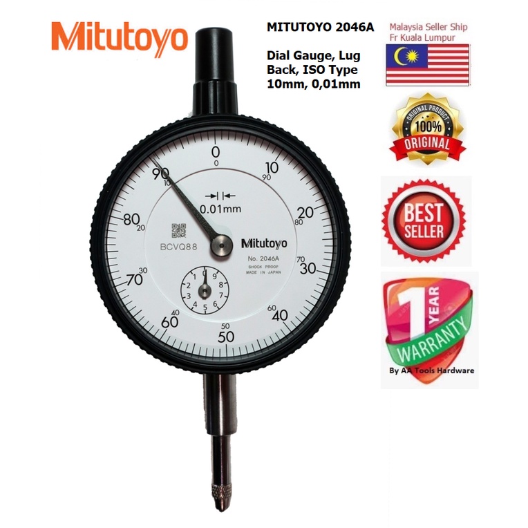 Mitutoyo Dial Indicator Lug Back 10mm With Stand (NEW & ORI