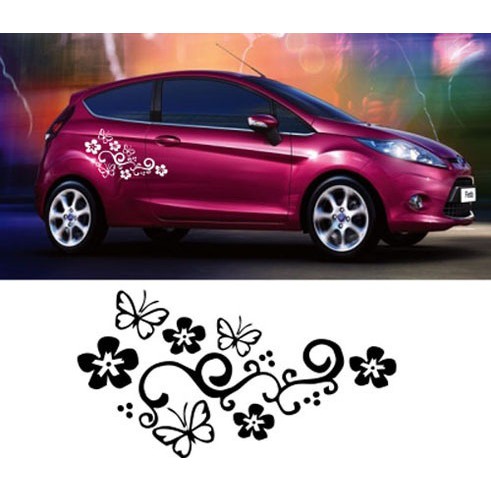 Creative Flower And Butterfly Car Window Stickers Reflect Light Car Sticker Shopee Malaysia