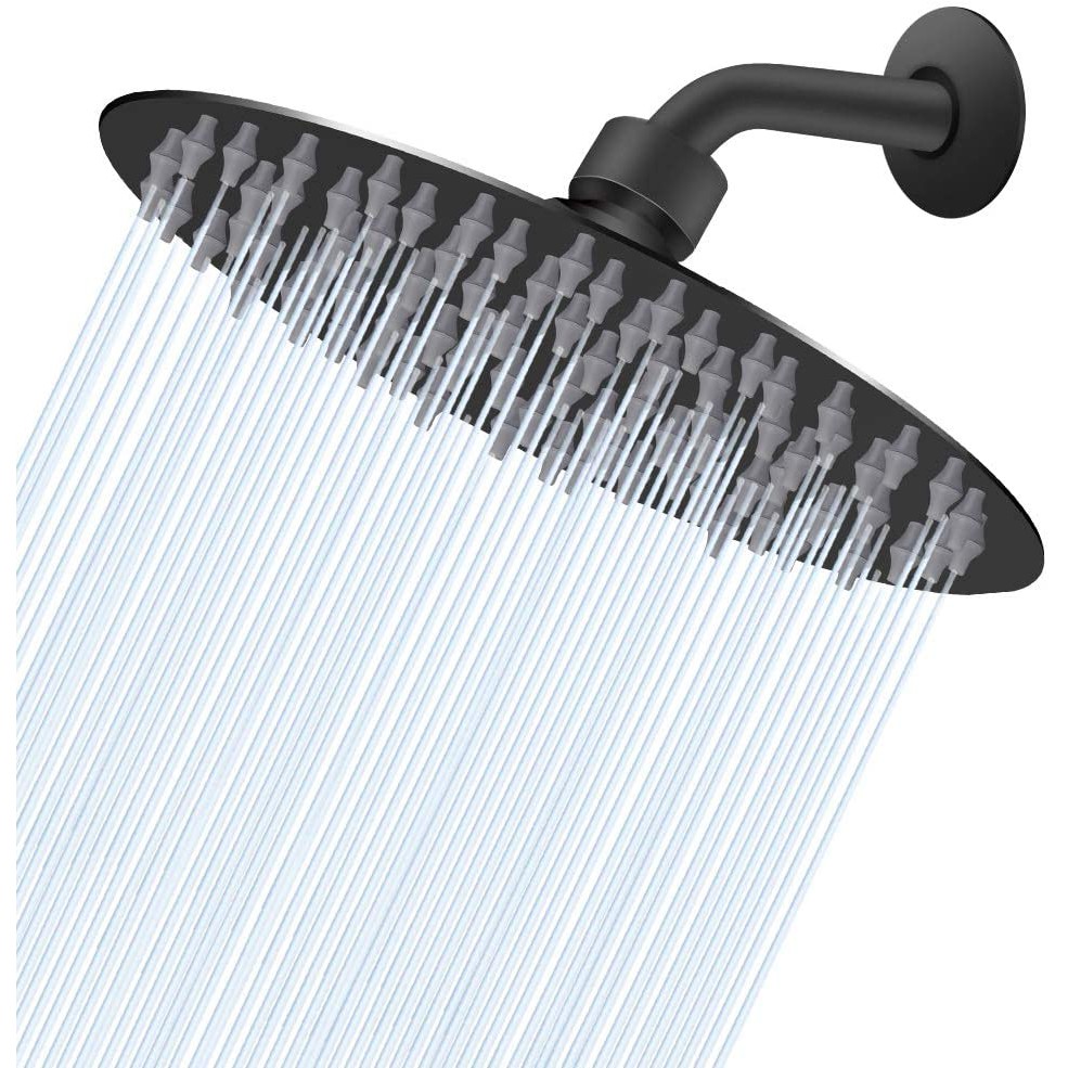 Littleduckling Rainfall Shower Heads 8 inch High Pressure 360° Swivel Joint Square Bathroom Top Sprayer with Bracket Holder Shower Hose 