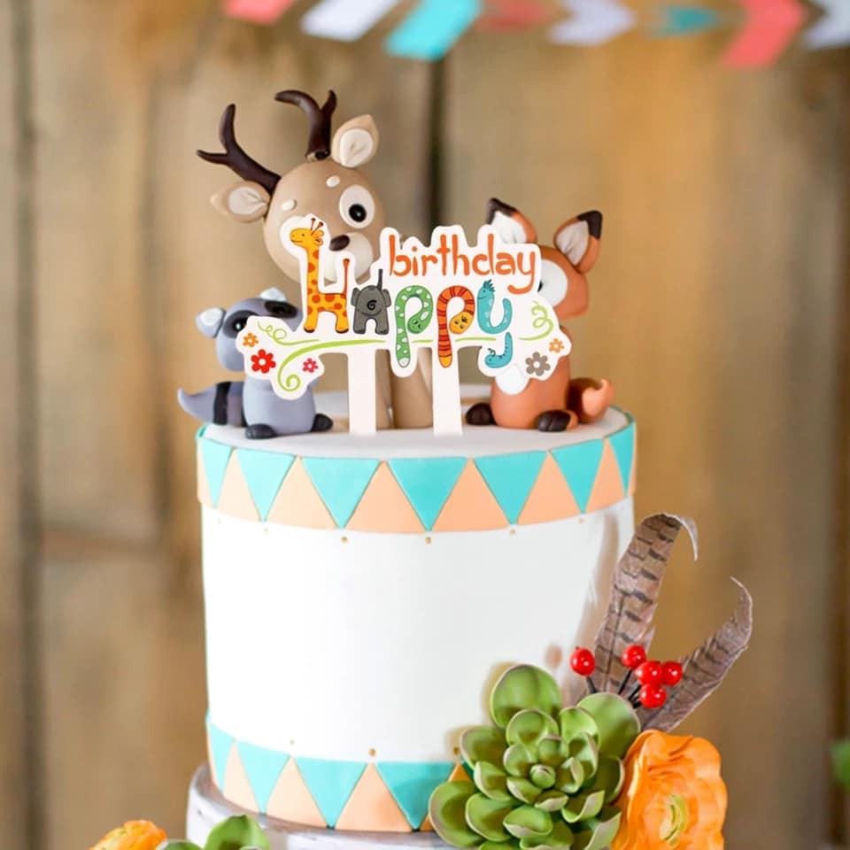 Animal Safari Jungle Zoo Theme Party Cake Topper Shopee Malaysia