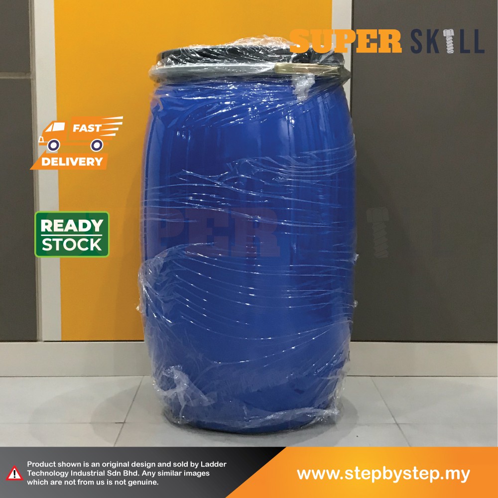 120 Liter Open Top Plastic Drum Blue Brand New Tong Drum Plastik Biru Water Drum Water Storage 4959