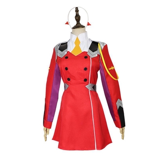 Darling In The Franxx 02 Zero Two Outfit Red Uniform Halloween Cosplay Costume Anime Shopee Malaysia - zero two shirt no coat roblox