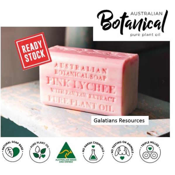 Australian Botanical Natural Soap Pink Lychee With Pawpaw Extract 200g