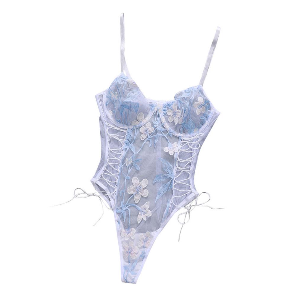 BULINGNA-Women´s Lingerie Set, Sexy Lace Embroidery Print Bodysuit One-piece Suit for Honeymoon Wedding Anniversaries