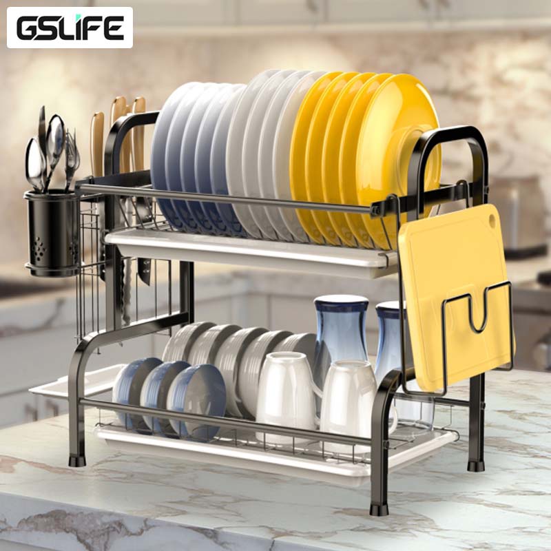 Gslife 23 Tiers Stainless Steel Dish Rack Rak Pinggan Rak Sinki Dish Drainer Storage Rack With 5636