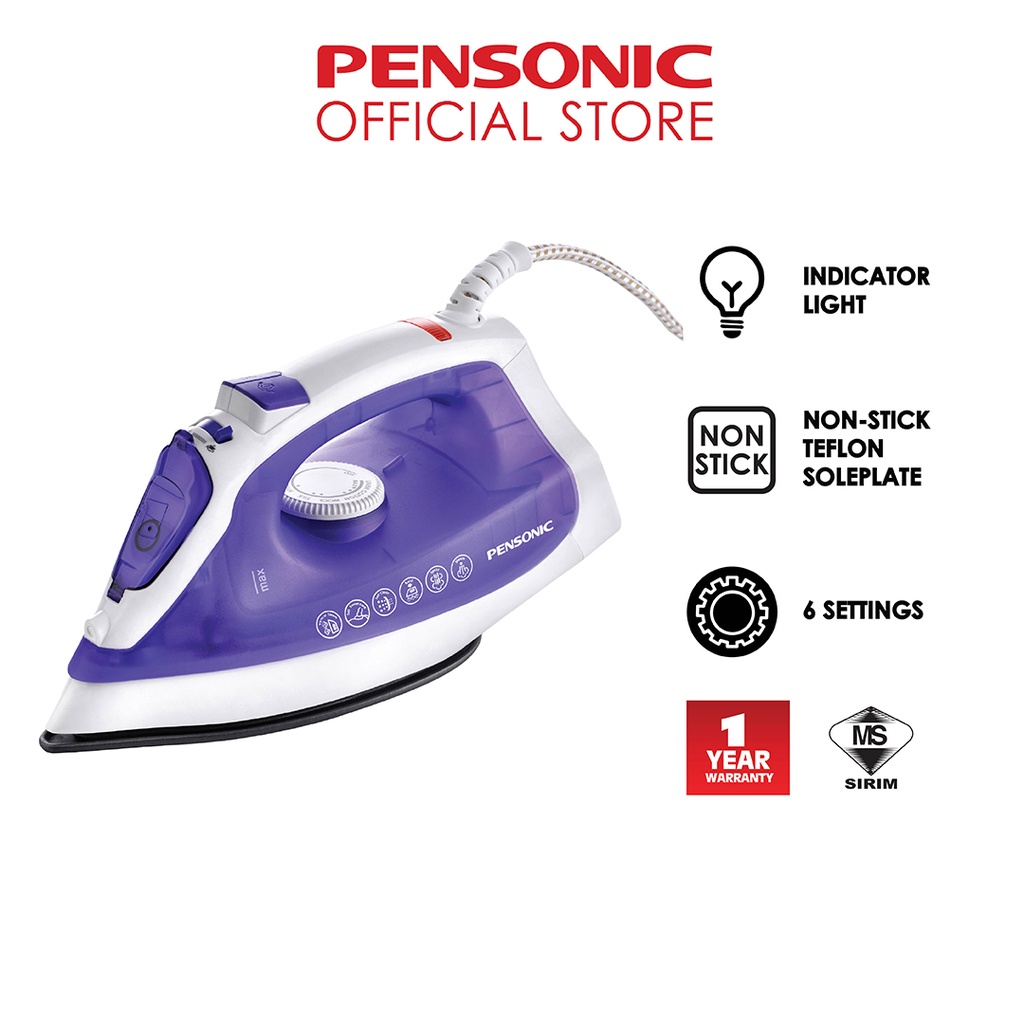Pensonic Dry/Spray/Steam/Vertical Steam/Steam Burst & Self Clean Iron