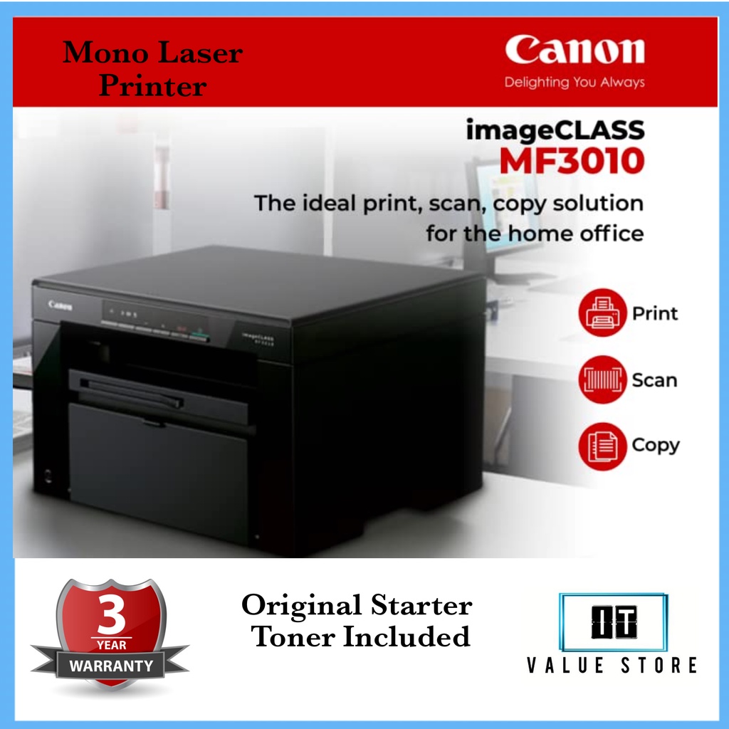 Canon MF3010 3in1 Monochrome Laser Printer (Print, Copy, Scan