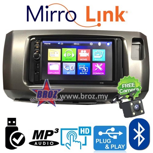 Perodua Alza Plug And Play OEM 7" Mirror Link BT USB MP5 