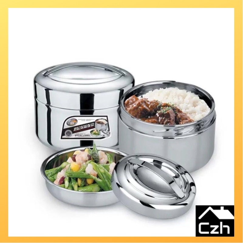 🌸ZHENGFEI SUS304 Stainless Steel Lunch Box Warmer Keep Warm Food Box 正飞双层真空保温饭盒 Bekas Makanan Tahan Panas