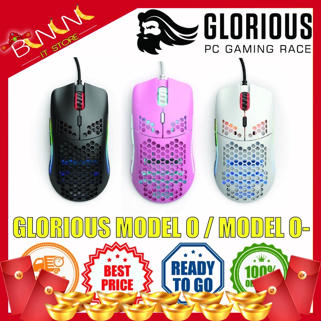 Ready Stock Glorious Model O Model O Minus Matte Glossy Black White Pink Gaming Mouse Shopee Malaysia