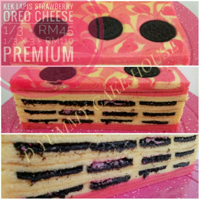 Premium Kek Lapis Oreo Cheese Ori Strawberry Peanut Butter Shopee Malaysia