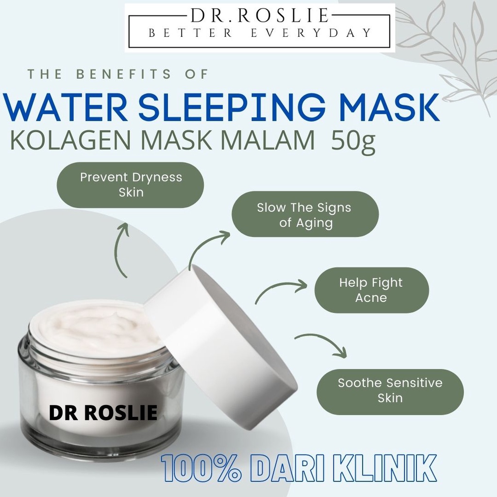 KOLAGEN MASK Water Sleeping Mask 100 Dari Klinik 50g Shopee Malaysia