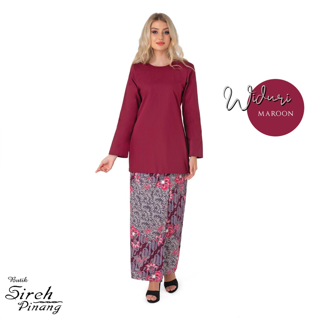 Butik Sireh  Pinang  Baju  Kurung  Moden  Widuri Maroon 