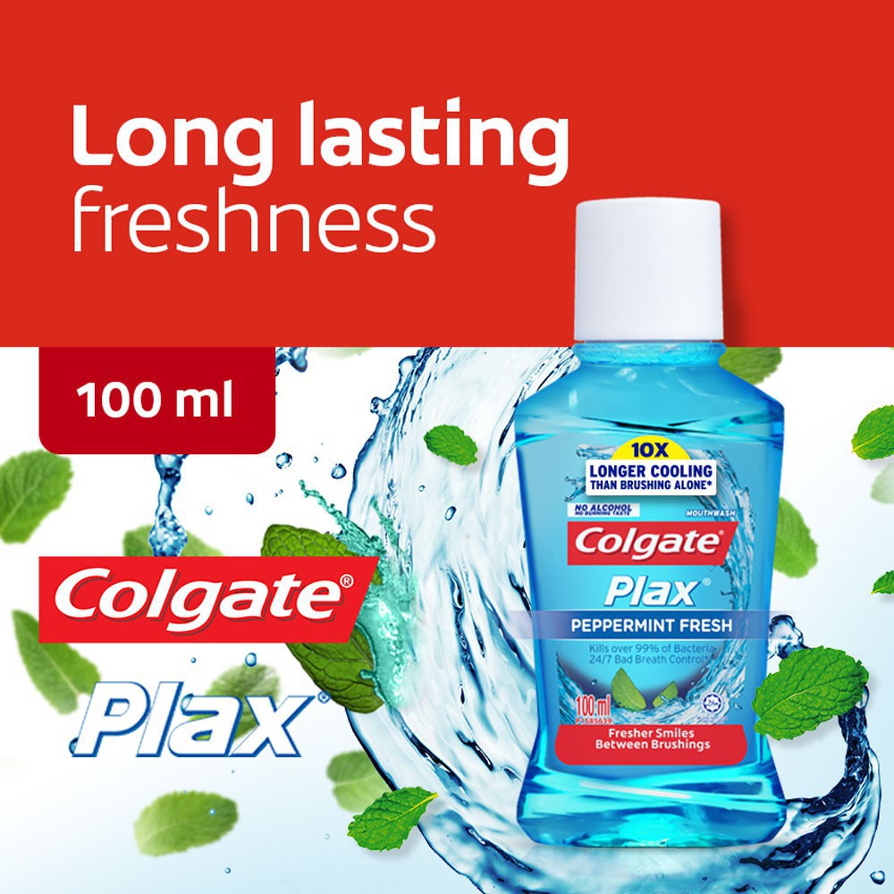 Colgate Plax Peppermint & Ice Mouthwash 100ml TravelPack Size *EDPL ...