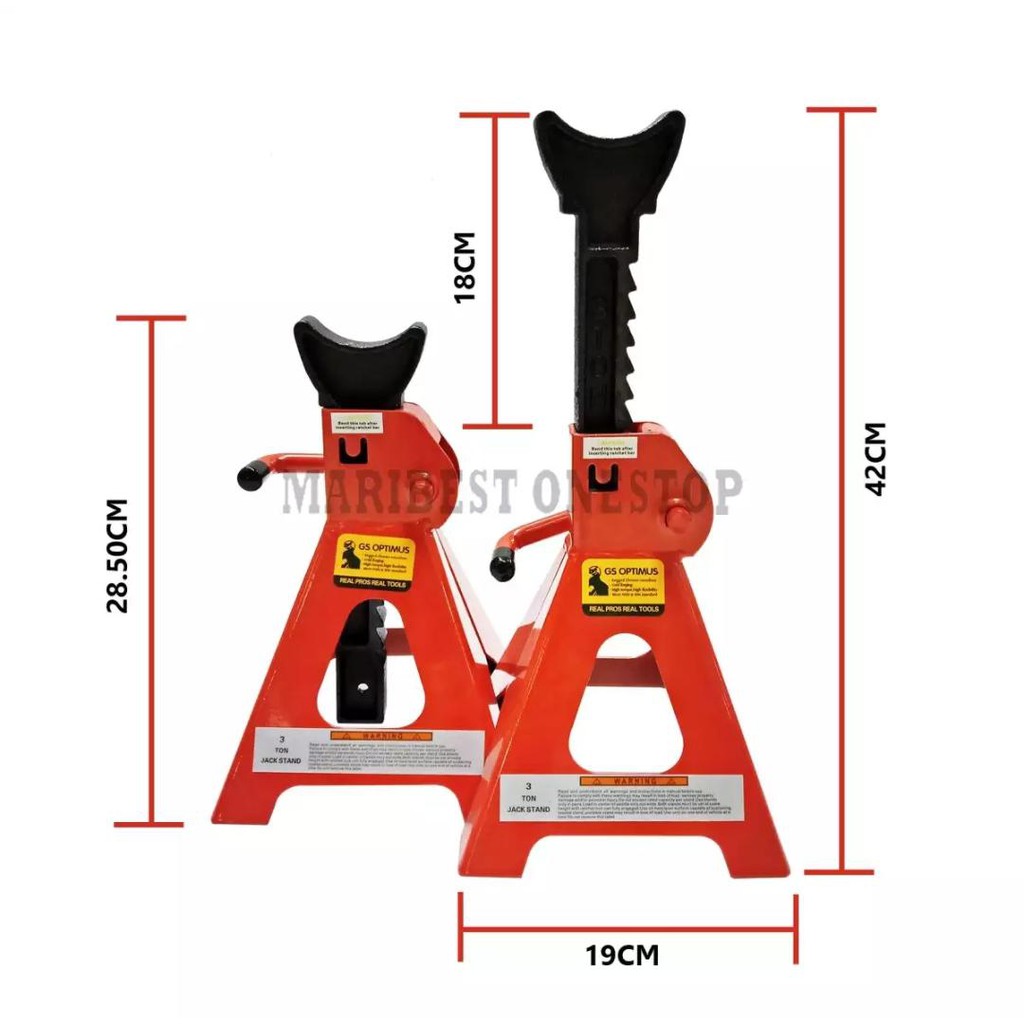 Heavy Duty Double Safety Locking Car Jack Stands Steel 3 TON 2 PC UP
