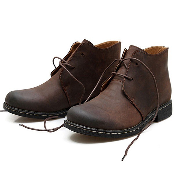 Men's leather boots Chelsea shoes low to help cowboy boots