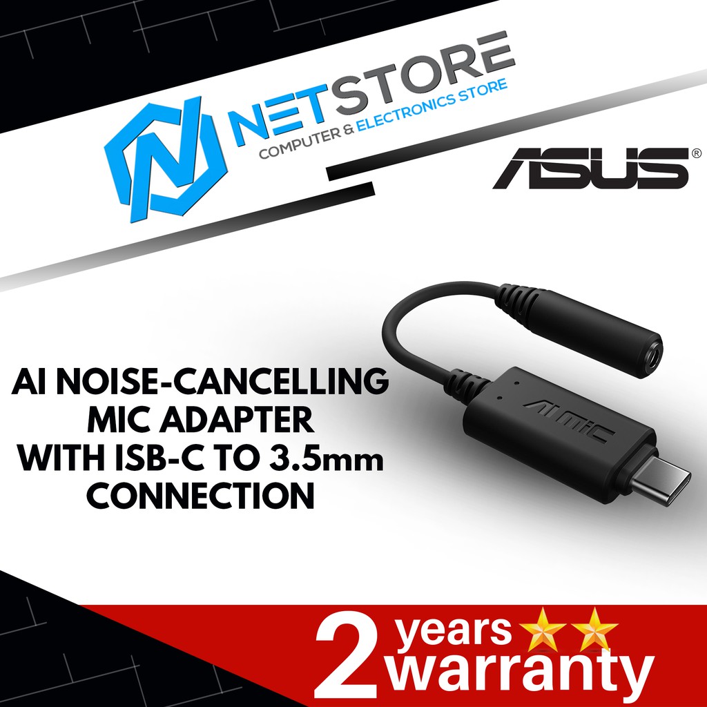 ASUS AI NOISECANCELLING MIC ADAPTER WITH USBC TO 3.5mm CONNECTION