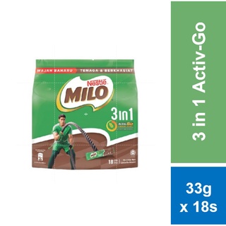 Image of Nestle Milo 3 in 1 Activ-Go 33g x 18s