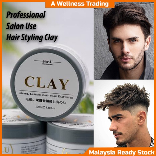  Professional Salon Use Hair Styling Clay / Wax (100ml) 发泥 / 发蜡 Strong  ,Long Lasting, Easy Wash & Style Hair Clay | Shopee Malaysia