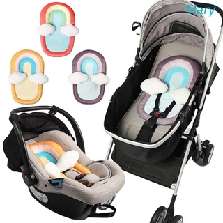 vocheer Baby Stroller Cushion Convertible Car Seats Insert Soft Baby Stroller Liner Pram Head and Body Support Pillow for Newborn Yellow Rainbow 