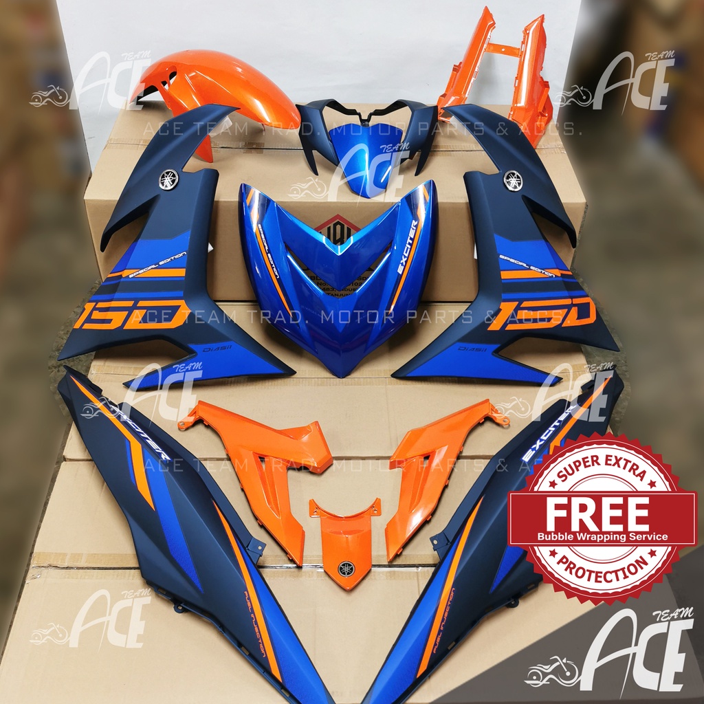 Coverset Y15ZR V1 V2 Exciter 2021 Raptor Blue Matte Blue Orange Ysuku ...