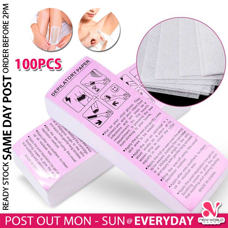 《 》Disposable Wax Depilatory Paper Epilator Waxing Strip Leg Armpit Body Hair Removal Tools Penyingkir Rambut 除毛贴