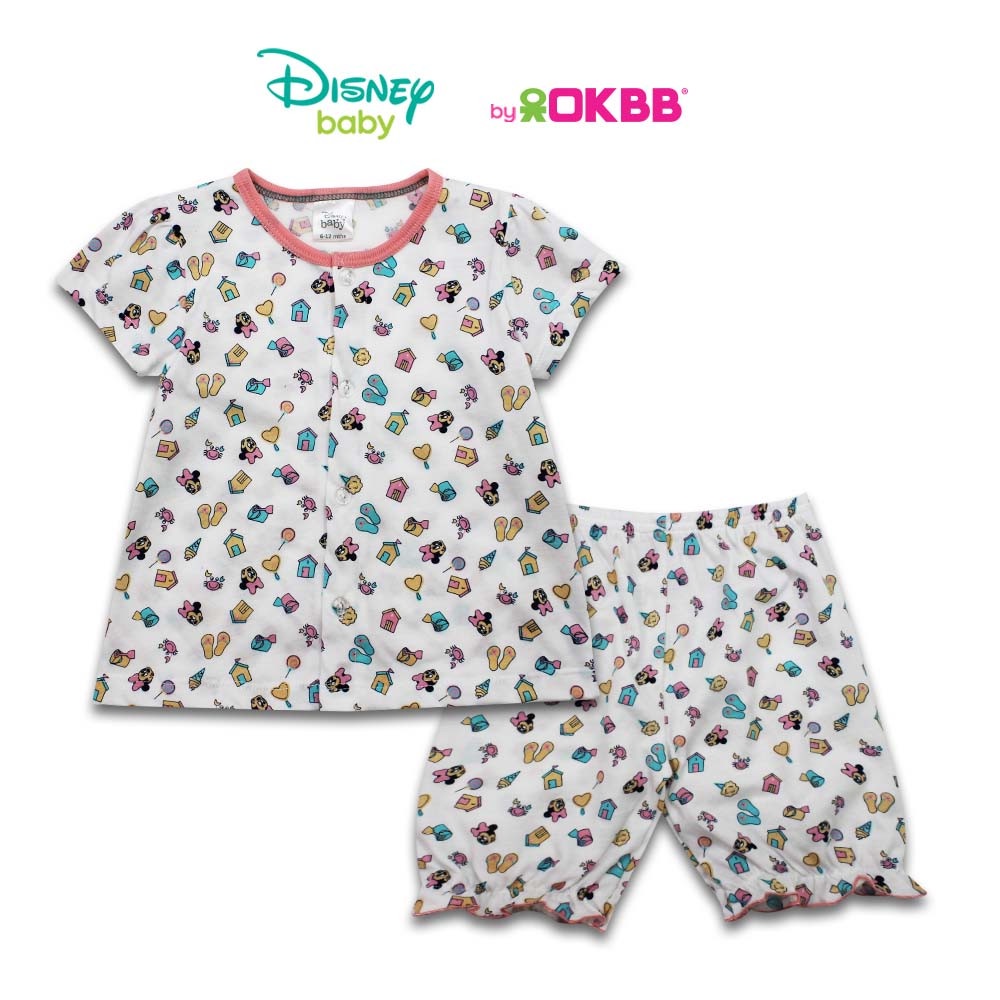 Disney Minnie Baby Girl Fashion Full Printed Clothing Birthday Party Suit Casual Wear Baby Pyjamas Suit MKMD1990_MKF004