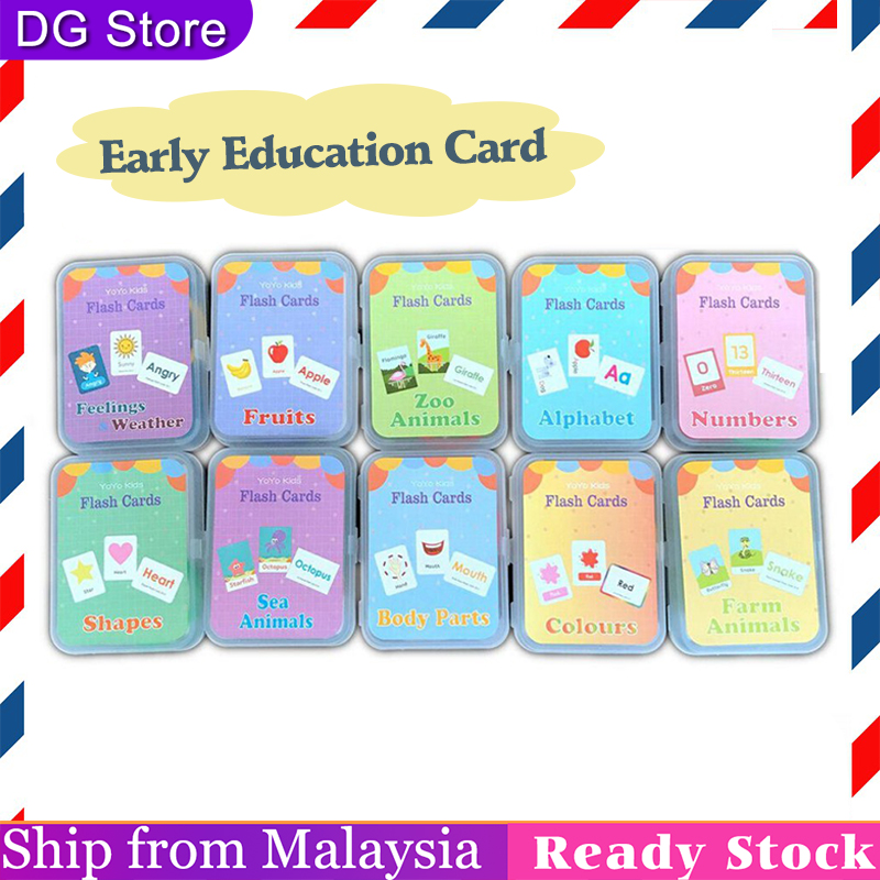 DG FAST SELLINGEarly Learning Flash Card Kad Animal Shape Colour Body Number Alphabet Fruit Weather Kids Education