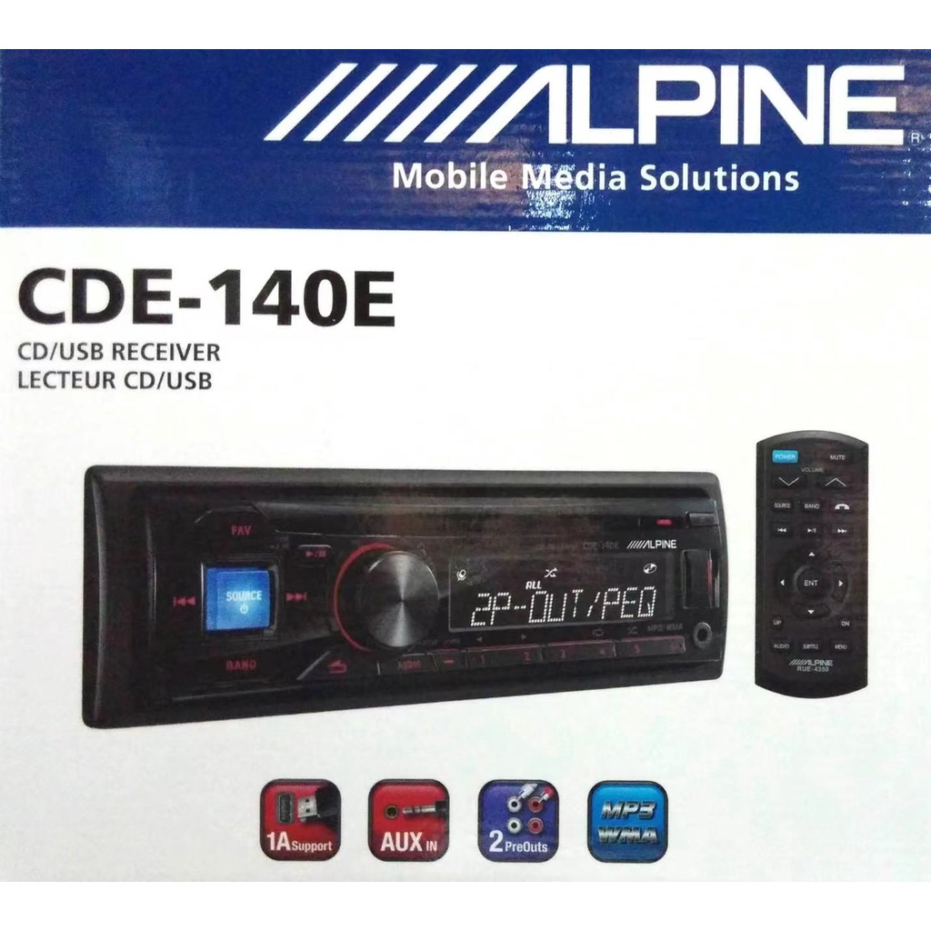 Alpine CDE140E CD / USB / AUX WMA MP3 FM Radio Stereo Player / Car Player ( S ) Shopee Malaysia