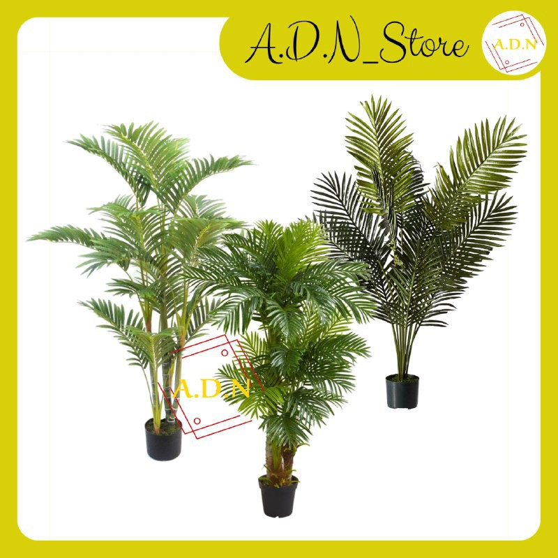 ARTIFICIAL PALM TREE WITH BLACK POT POKOK  KELAPA SAWIT  