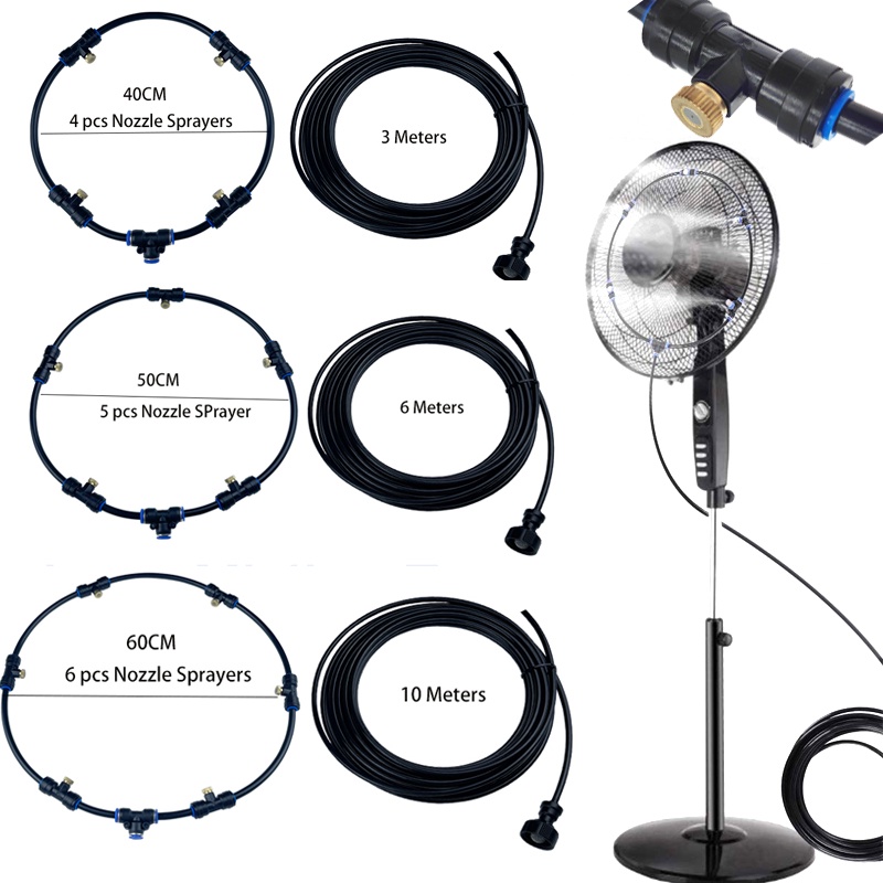 Fan Misting Kit For Summer Cooling Patio Breeze Mist Line With